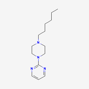 molecular formula C14H24N4 B14272646 Pyrimidine, 2-(4-hexyl-1-piperazinyl)- CAS No. 159692-83-8