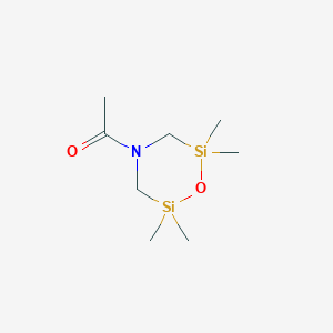 molecular formula C8H19NO2Si2 B14272669 1-Oxa-4-aza-2,6-disilacyclohexane, 4-acetyl-2,2,6,6-tetramethyl- CAS No. 163311-86-2