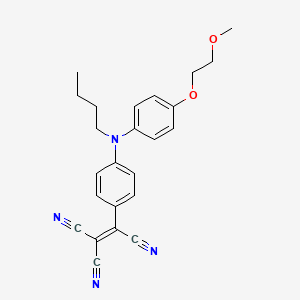 molecular formula C24H24N4O2 B14272684 (4-{Butyl[4-(2-methoxyethoxy)phenyl]amino}phenyl)ethene-1,1,2-tricarbonitrile CAS No. 153196-66-8