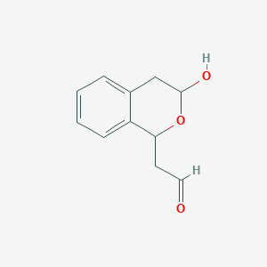 molecular formula C11H12O3 B14272708 (3-Hydroxy-3,4-dihydro-1H-2-benzopyran-1-yl)acetaldehyde CAS No. 129811-96-7