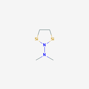 molecular formula C4H10N2Si2 B14272717 N,N-dimethyl-1-aza-2,5-disilacyclopentan-1-amine 