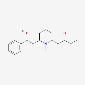 molecular formula C18H27NO2 B14272742 1-[6-(2-Hydroxy-2-phenylethyl)-1-methylpiperidin-2-yl]butan-2-one CAS No. 128508-05-4