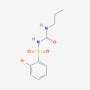 molecular formula C10H13BrN2O3S B14272750 Benzenesulfonamide, 2-bromo-N-[(propylamino)carbonyl]- CAS No. 156972-89-3