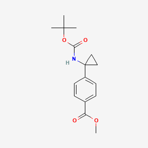 molecular formula C16H21NO4 B1427283 4-(1-{[(叔丁氧基)羰基]氨基}环丙基)苯甲酸甲酯 CAS No. 1338243-88-1
