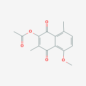 molecular formula C15H14O5 B14272897 5-Methoxy-3,8-dimethyl-1,4-dioxo-1,4-dihydronaphthalen-2-yl acetate CAS No. 137932-81-1