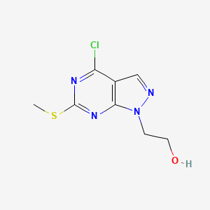 B1427290 2-(4-Chloro-6-(methylthio)-1H-pyrazolo-[3,4-d]pyrimidin-1-yl)ethanol CAS No. 1220517-89-4