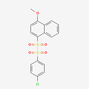 molecular formula C17H13ClO5S2 B14272910 1-(4-Chlorophenyl)-2-(4-methoxynaphthalen-1-yl)-1,1,2,2-tetraoxo-1lambda~6~,2lambda~6~-disulfane CAS No. 176109-33-4