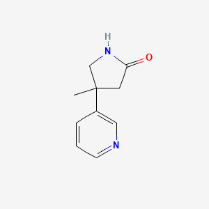 molecular formula C10H12N2O B1427292 4-甲基-4-(吡啶-3-基)吡咯烷-2-酮 CAS No. 1225218-51-8