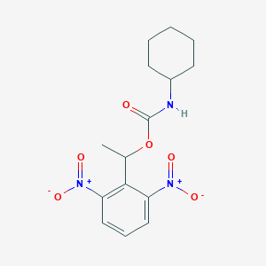 molecular formula C15H19N3O6 B14272930 1-(2,6-Dinitrophenyl)ethyl cyclohexylcarbamate CAS No. 133795-11-6