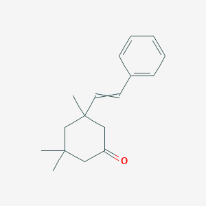 molecular formula C17H22O B14272945 3,3,5-Trimethyl-5-(2-phenylethenyl)cyclohexan-1-one CAS No. 138307-90-1