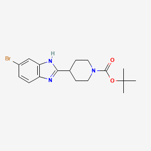 molecular formula C17H22BrN3O2 B1427312 4-(5-溴-1H-苯并咪唑-2-基)-哌啶-1-羧酸叔丁酯 CAS No. 1350355-80-4