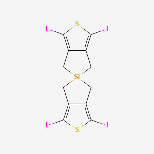 molecular formula C12H8I4S2Si B14273298 1,1',3,3'-Tetraiodo-4H,4'H,6H,6'H-5,5'-spirobi[silolo[3,4-c]thiophene] CAS No. 138452-52-5