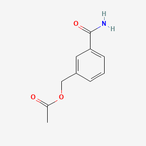 molecular formula C10H11NO3 B14273317 Benzamide, 3-((acetyloxy)methyl)- CAS No. 126926-41-8