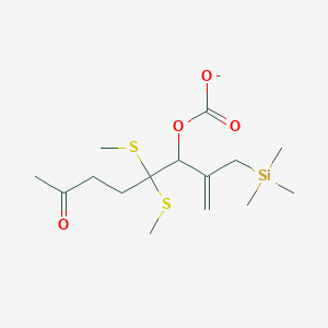 4,4-Bis(methylsulfanyl)-7-oxo-2-[(trimethylsilyl)methyl]oct-1-en-3-yl carbonate