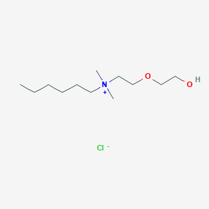 molecular formula C12H28ClNO2 B14273417 N-[2-(2-Hydroxyethoxy)ethyl]-N,N-dimethylhexan-1-aminium chloride CAS No. 131671-78-8