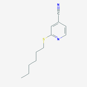 molecular formula C12H16N2S B14273442 4-Pyridinecarbonitrile, 2-(hexylthio)- CAS No. 166183-58-0