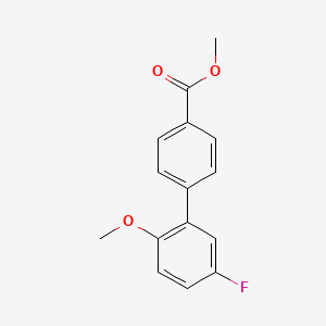 molecular formula C15H13FO3 B1427345 Methyl 4-(5-fluoro-2-methoxyphenyl)benzoate CAS No. 1355246-83-1