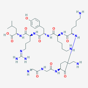 molecular formula C43H76N14O10 B14273468 H-Gly-Gly-Lys-Lys-Lys-Tyr-Arg-Leu-OH CAS No. 185135-40-4