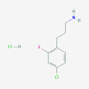 molecular formula C9H12Cl2FN B1427348 3-(4-Chloro-2-fluorophenyl)propan-1-amine hydrochloride CAS No. 377084-01-0
