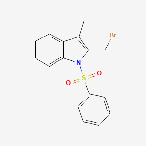 molecular formula C16H14BrNO2S B14273507 1H-Indole, 2-(bromomethyl)-3-methyl-1-(phenylsulfonyl)- CAS No. 164261-56-7