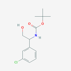 molecular formula C13H18ClNO3 B1427351 [1-(3-Chlorophenyl)-2-hydroxyethyl]carbamic acid tert-butyl ester CAS No. 926643-26-7