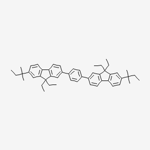 molecular formula C50H58 B14273526 2,2'-(1,4-Phenylene)bis[9,9-diethyl-7-(2-methylbutan-2-yl)-9H-fluorene] CAS No. 153307-11-0