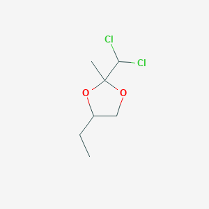 molecular formula C7H12Cl2O2 B14273536 2-(Dichloromethyl)-4-ethyl-2-methyl-1,3-dioxolane CAS No. 128203-31-6