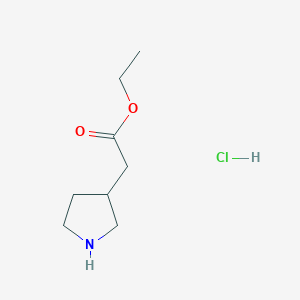 molecular formula C8H16ClNO2 B1427366 2-(吡咯烷-3-基)乙酸乙酯盐酸盐 CAS No. 726139-60-2