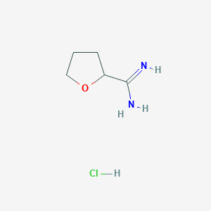 molecular formula C5H11ClN2O B1427402 Tetrahydrofuran-2-carboximidamide hydrochloride CAS No. 619329-27-0