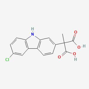 molecular formula C16H12ClNO4 B1427415 2-(6-氯-9H-咔唑-2-基)-2-甲基丙二酸 CAS No. 252288-17-8