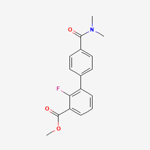 molecular formula C17H16FNO3 B1427427 Methyl 3-[4-(dimethylcarbamoyl)phenyl]-2-fluorobenzoate CAS No. 1381944-34-8