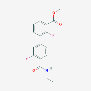 molecular formula C17H15F2NO3 B1427430 3-[4-(乙基氨基羰基)-3-氟苯基]-2-氟苯甲酸甲酯 CAS No. 1381944-66-6
