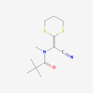 N-[Cyano(1,3-dithian-2-ylidene)methyl]-N,2,2-trimethylpropanamide