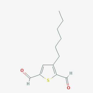 molecular formula C12H16O2S B14274613 3-Hexylthiophene-2,5-dicarbaldehyde CAS No. 170702-04-2