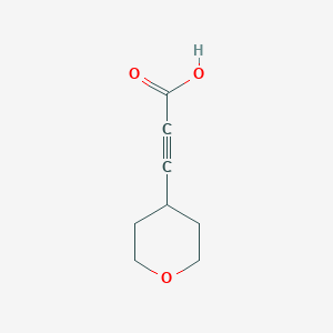 molecular formula C8H10O3 B1427462 3-(氧杂-4-基)丙-2-炔酸 CAS No. 1344373-23-4