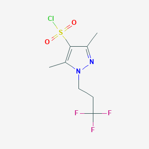 molecular formula C8H10ClF3N2O2S B1427463 3,5-二甲基-1-(3,3,3-三氟丙基)-1H-吡唑-4-磺酰氯 CAS No. 1339091-50-7