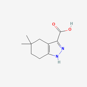 molecular formula C10H14N2O2 B1427464 5,5-二甲基-4,5,6,7-四氢-1H-吲唑-3-甲酸 CAS No. 1342547-91-4