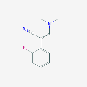 molecular formula C11H11FN2 B1427477 3-(Dimethylamino)-2-(2-fluorophenyl)prop-2-enenitrile CAS No. 1268322-18-4