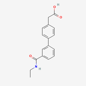 molecular formula C17H17NO3 B1427478 {4-[3-(Ethylcarbamoyl)phenyl]phenyl}acetic acid CAS No. 1375069-21-8