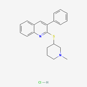 molecular formula C21H23ClN2S B1427498 2-[(1-Methyl-3-piperidinyl)thio]-3-phenylquinoline hydrochloride CAS No. 85275-44-1