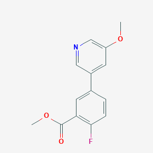 molecular formula C14H12FNO3 B1427501 Methyl 2-fluoro-5-(5-methoxypyridin-3-yl)benzoate CAS No. 1375068-85-1