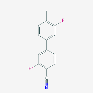 molecular formula C14H9F2N B1427509 4-Cyano-3,3'-difluoro-4'-methylbiphenyl CAS No. 1381944-86-0