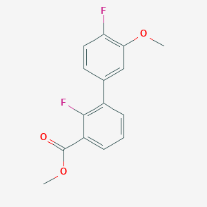 molecular formula C15H12F2O3 B1427510 Methyl 2-fluoro-3-(4-fluoro-3-methoxyphenyl)benzoate CAS No. 1381944-46-2