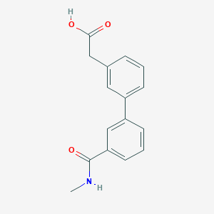 molecular formula C16H15NO3 B1427517 2-(3'-(甲基氨基羰基)-[1,1'-联苯]-3-基)乙酸 CAS No. 1375068-89-5