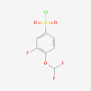 molecular formula C7H4ClF3O3S B1427525 4-(Difluoromethoxy)-3-fluorobenzene-1-sulfonyl chloride CAS No. 1178111-39-1