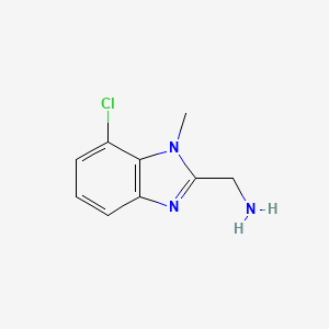 molecular formula C9H10ClN3 B1427528 (7-氯-1-甲基-1H-1,3-苯并二唑-2-基)甲胺 CAS No. 1183212-04-5