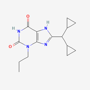 8-(Dicyclopropylmethyl)-3-propyl-3,7-dihydro-1H-purine-2,6-dione