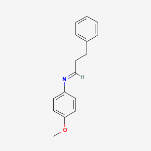 Benzenamine, 4-methoxy-N-(3-phenylpropylidene)-