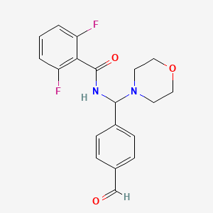 molecular formula C19H18F2N2O3 B14275406 2,6-Difluoro-N-[(4-formylphenyl)(morpholin-4-yl)methyl]benzamide CAS No. 184761-02-2