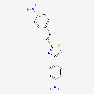 molecular formula C17H15N3S B14275409 4-{2-[2-(4-Aminophenyl)ethenyl]-1,3-thiazol-4-yl}aniline CAS No. 138954-51-5